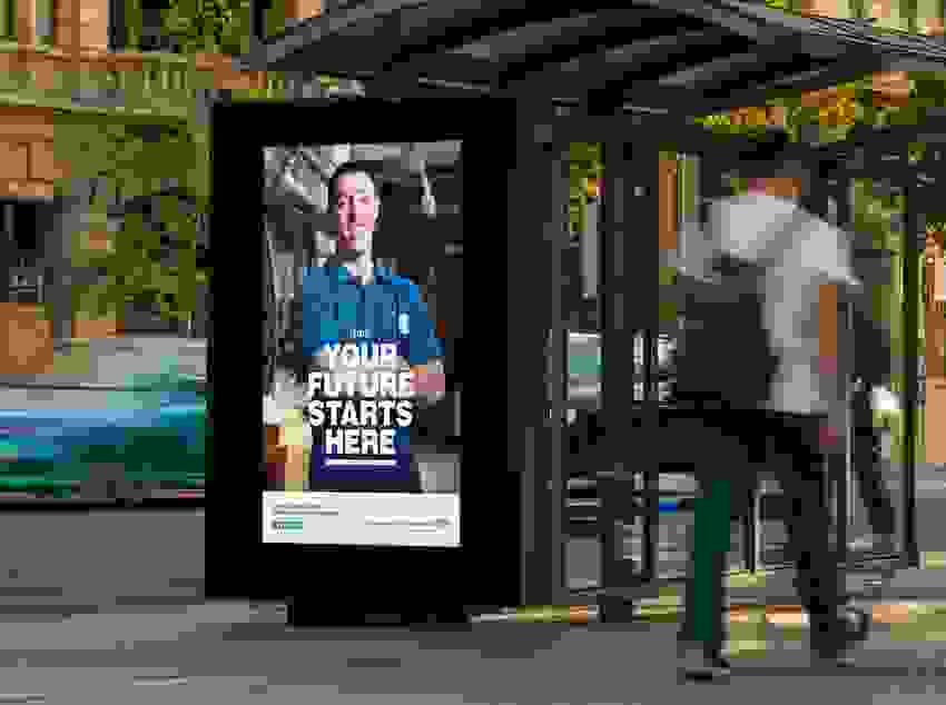 poster on bus stop